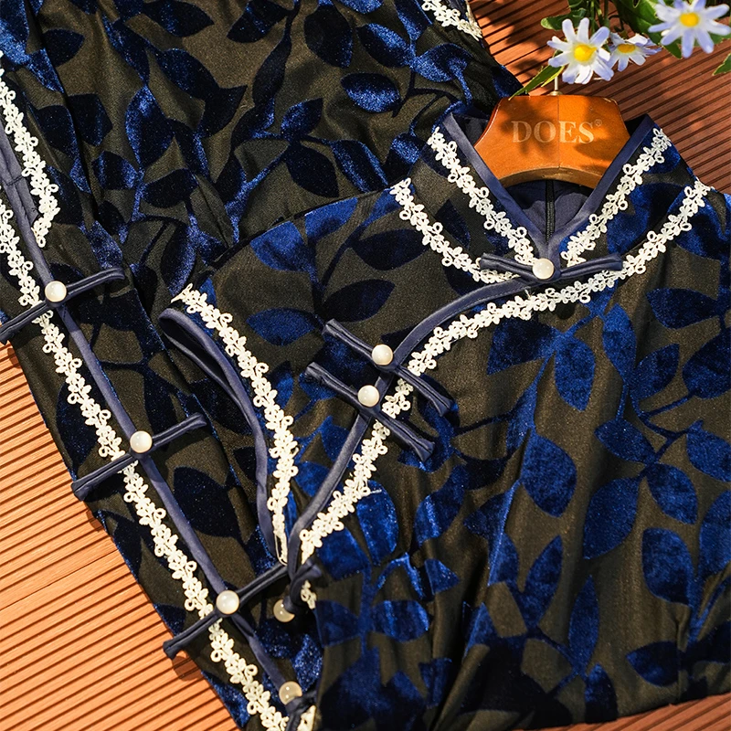 花满絮2025新款高级感超好看的旗袍女夏季新中式丝绒民国大小姐