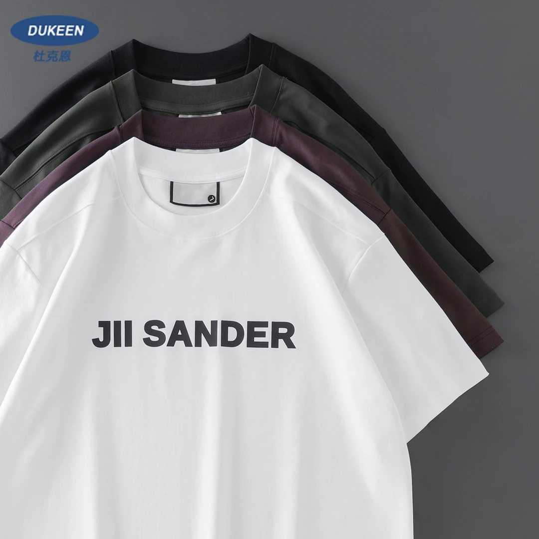 杜克恩50支液态丝光棉t恤男短袖夏季美式250G重磅印花凉感体恤潮