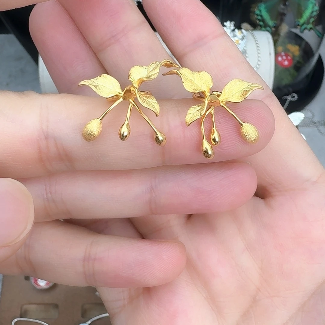 925银樱桃耳骨夹925