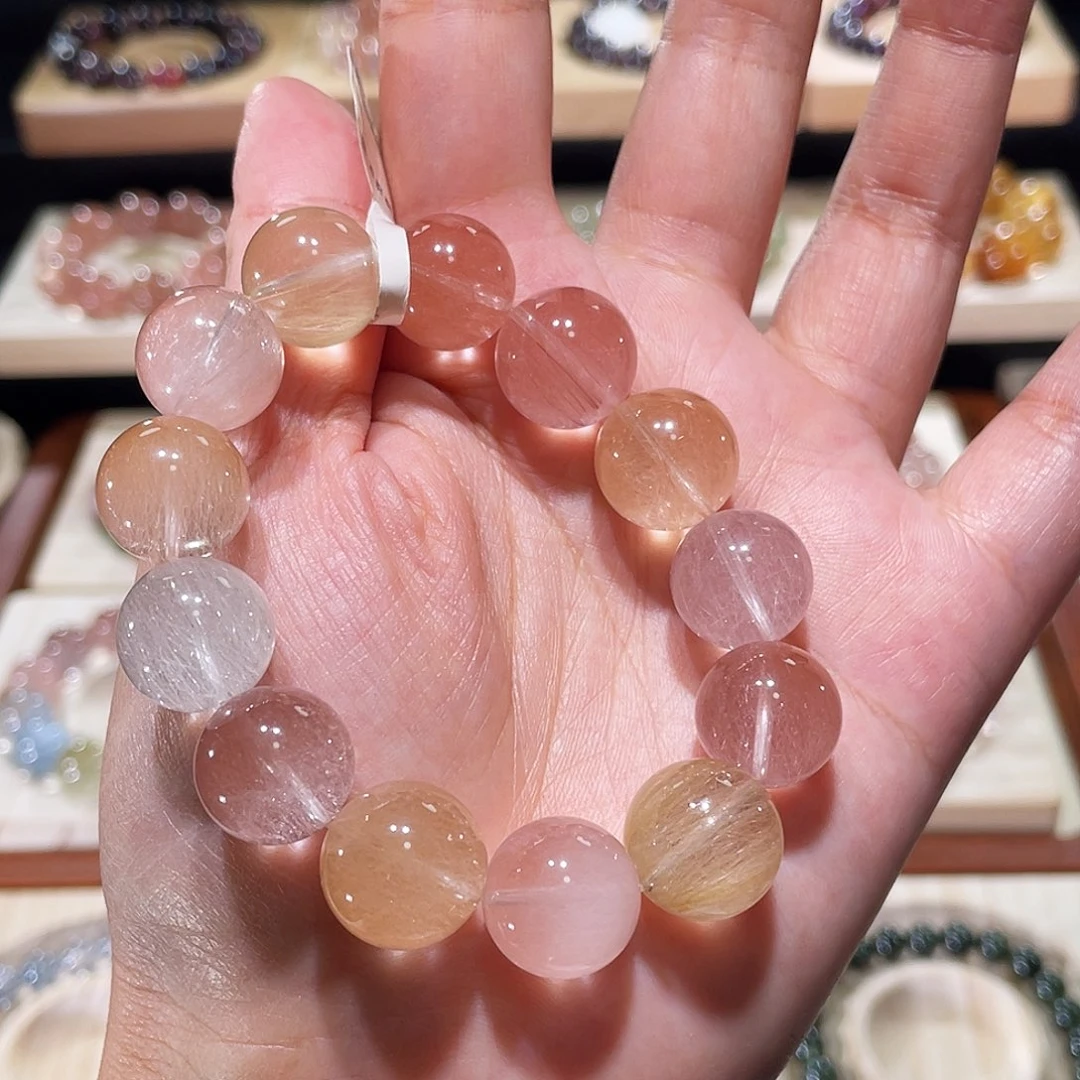 手链水晶未镶嵌兔毛手链，晶体通透