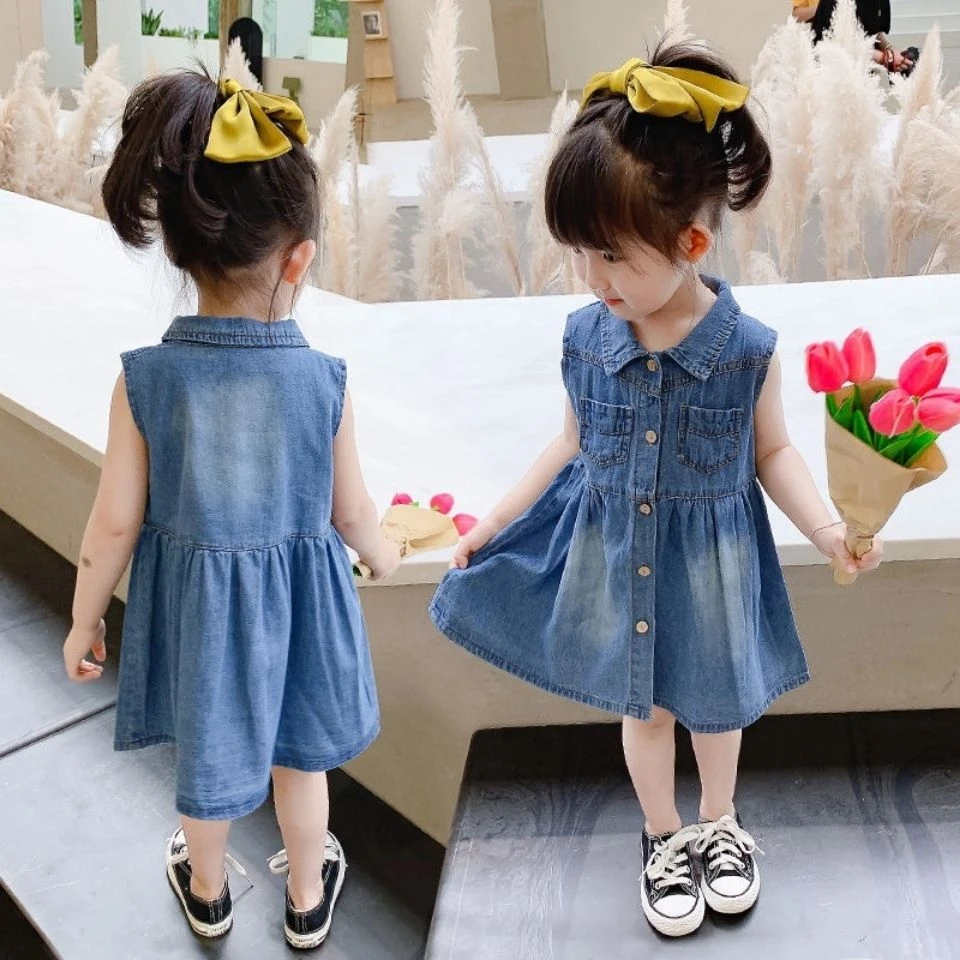 【夏天软薄款】2025新款软薄款牛仔连衣裙大中小童洋气背心裙夏天裙