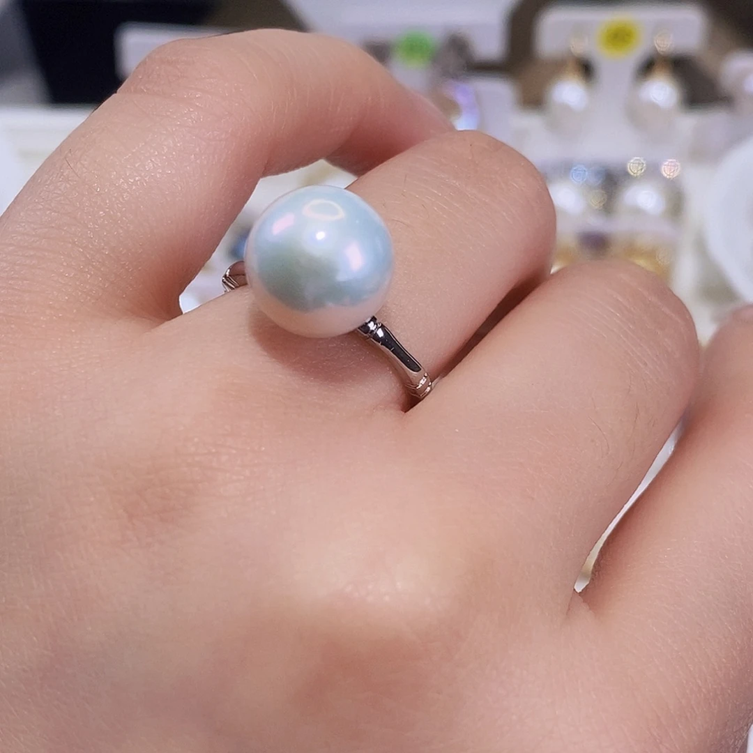 淡水珍珠戒指银S925镶嵌