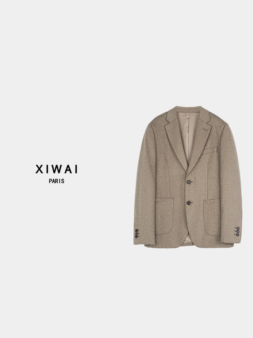 高定男装 秋季新款24s男士绵羊毛混纺桑蚕丝男简约商务西装 2248