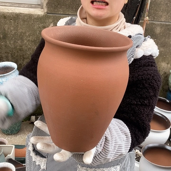 紫砂花盆瑕疵口20高26