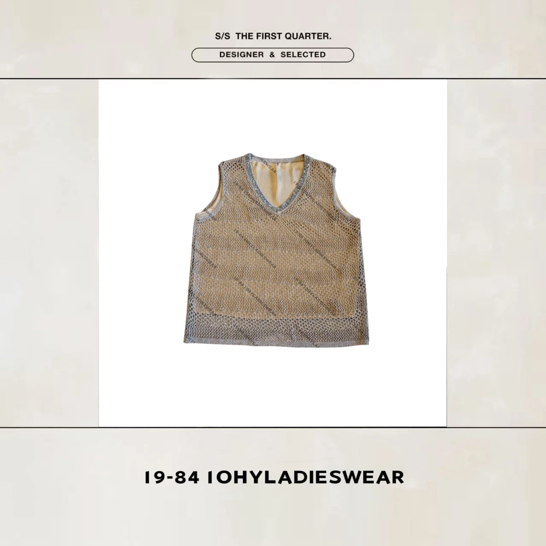 HYLADIESWEAR  『V领背心』新款时尚V领镂空针织背心百搭显瘦上衣