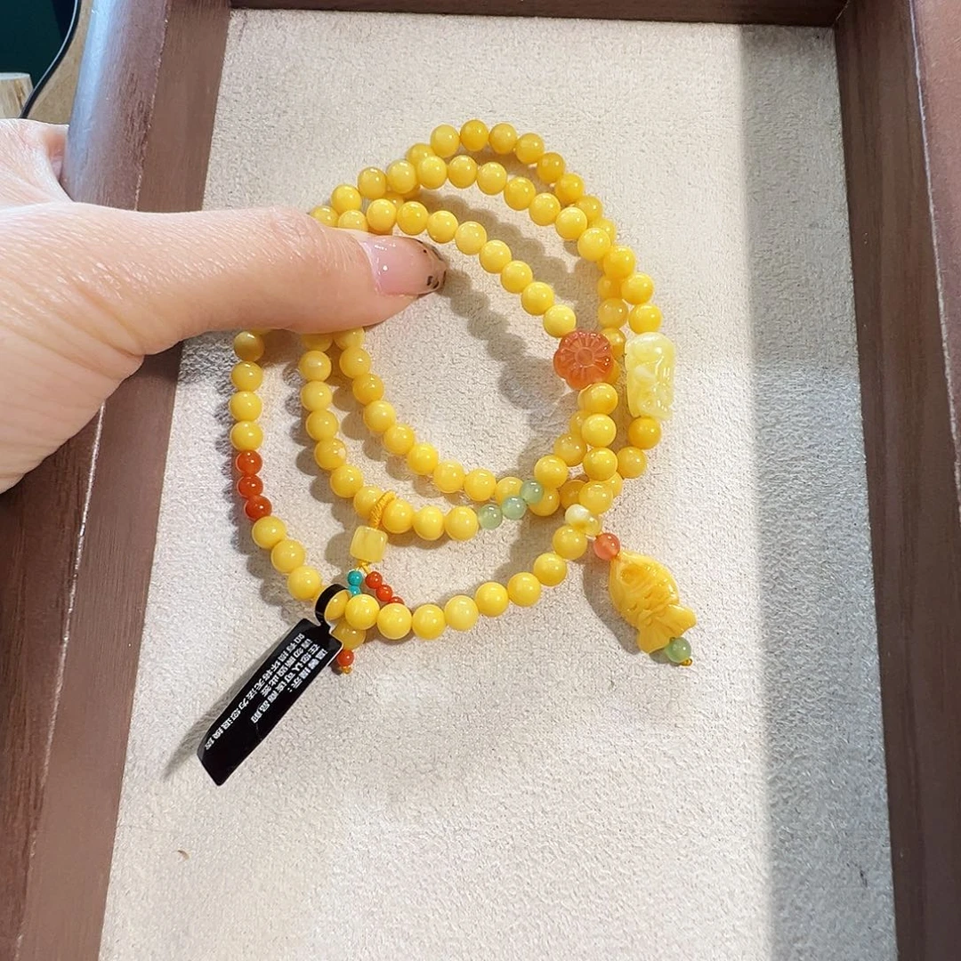 蜜蜡未镶嵌手链蜜蜡5.7mm
