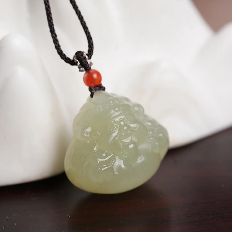 【鑫浩矿业】新疆和田玉-财神挂件吊坠一件