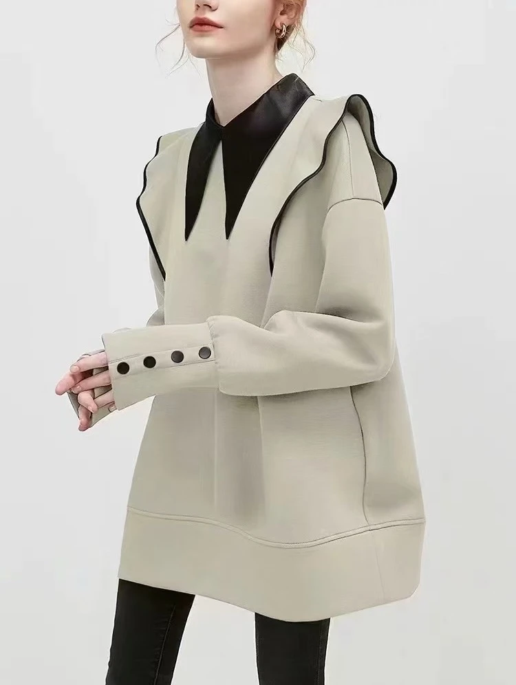 074-103号 大美 品牌折扣 时尚休闲韩版宽松秋冬女士收腰百搭外套