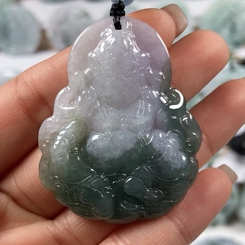 翡翠颈饰未镶嵌黄财神爷福利