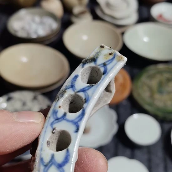 瓷片青花影青杯垫学习标本