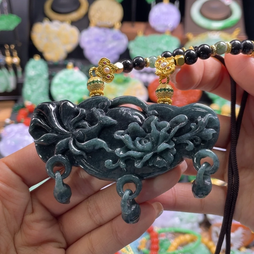 翡翠未镶嵌颈饰代编织