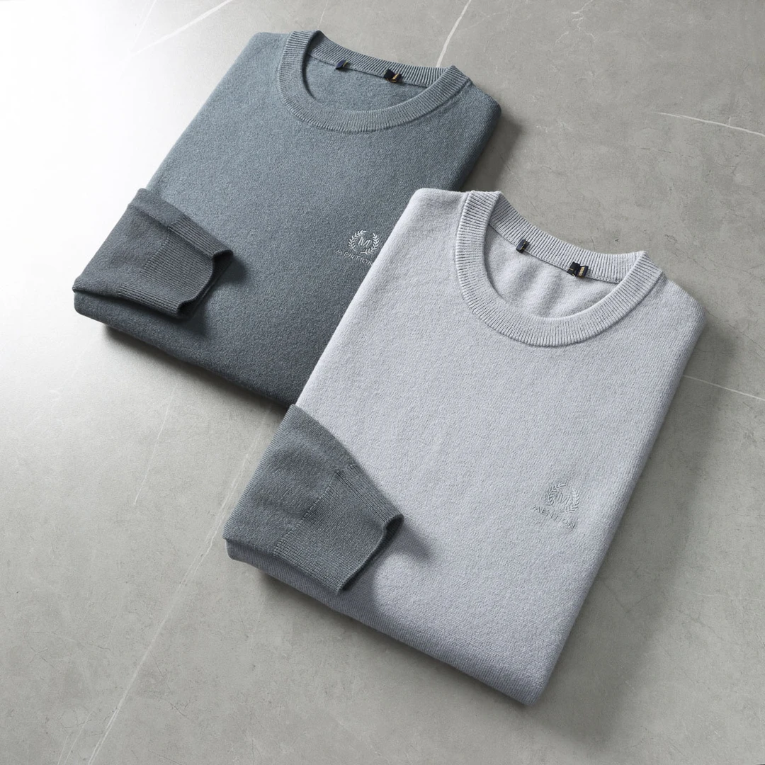 100绵羊毛！轻盈保暖！品牌撤柜男士复古休闲圆领羊毛衫羊毛毛衣