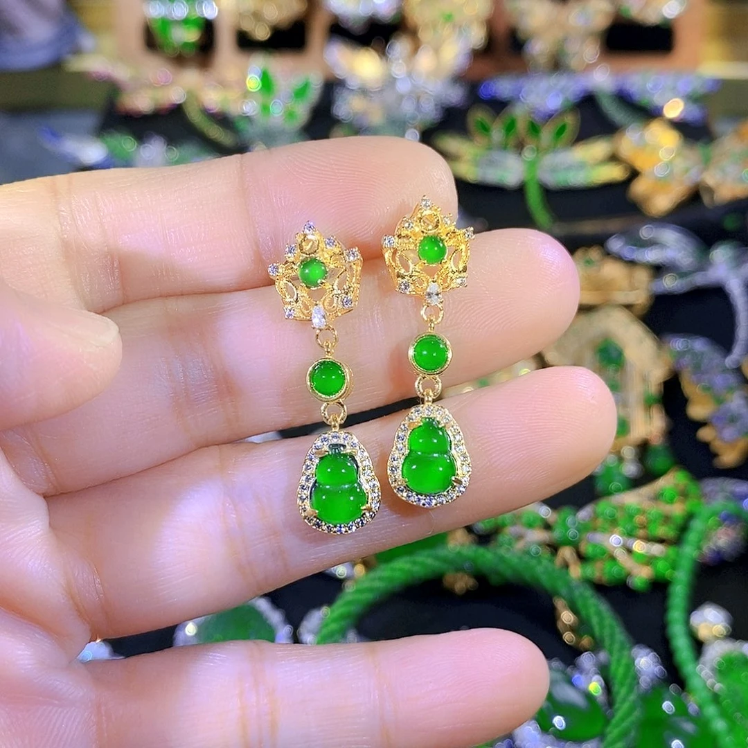 吊坠(不含链)银S925镶嵌翡翠