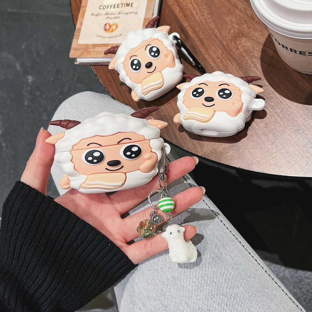 耳机保护壳励志小羊适用于4/4降噪版羊村励志羊12代真防摔硅胶PVC