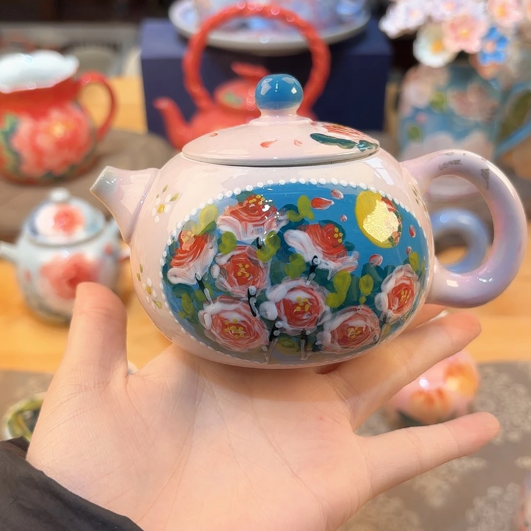 景德镇手绘高温釉下彩陶瓷茶具