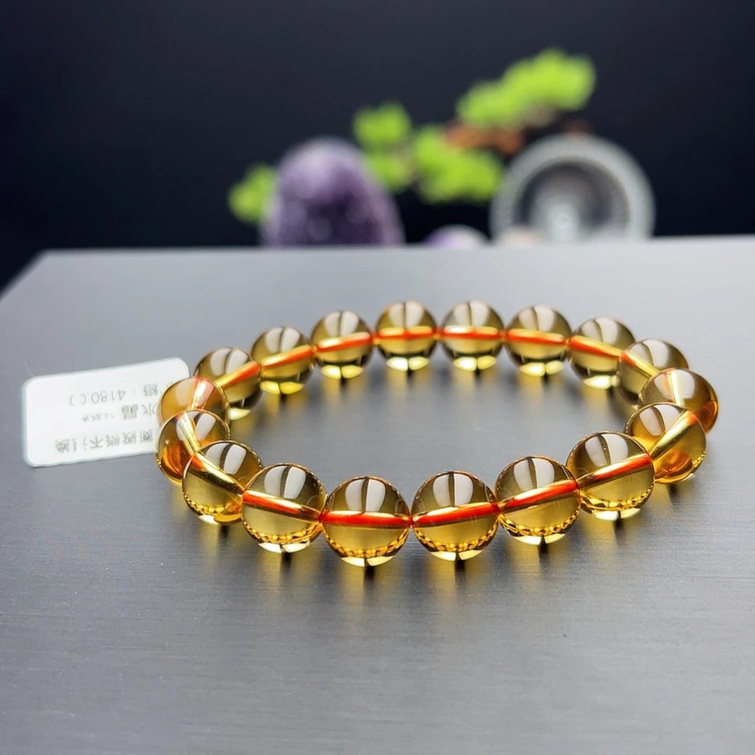 水晶手链未镶嵌宁*。黄水晶11.2mm34.85