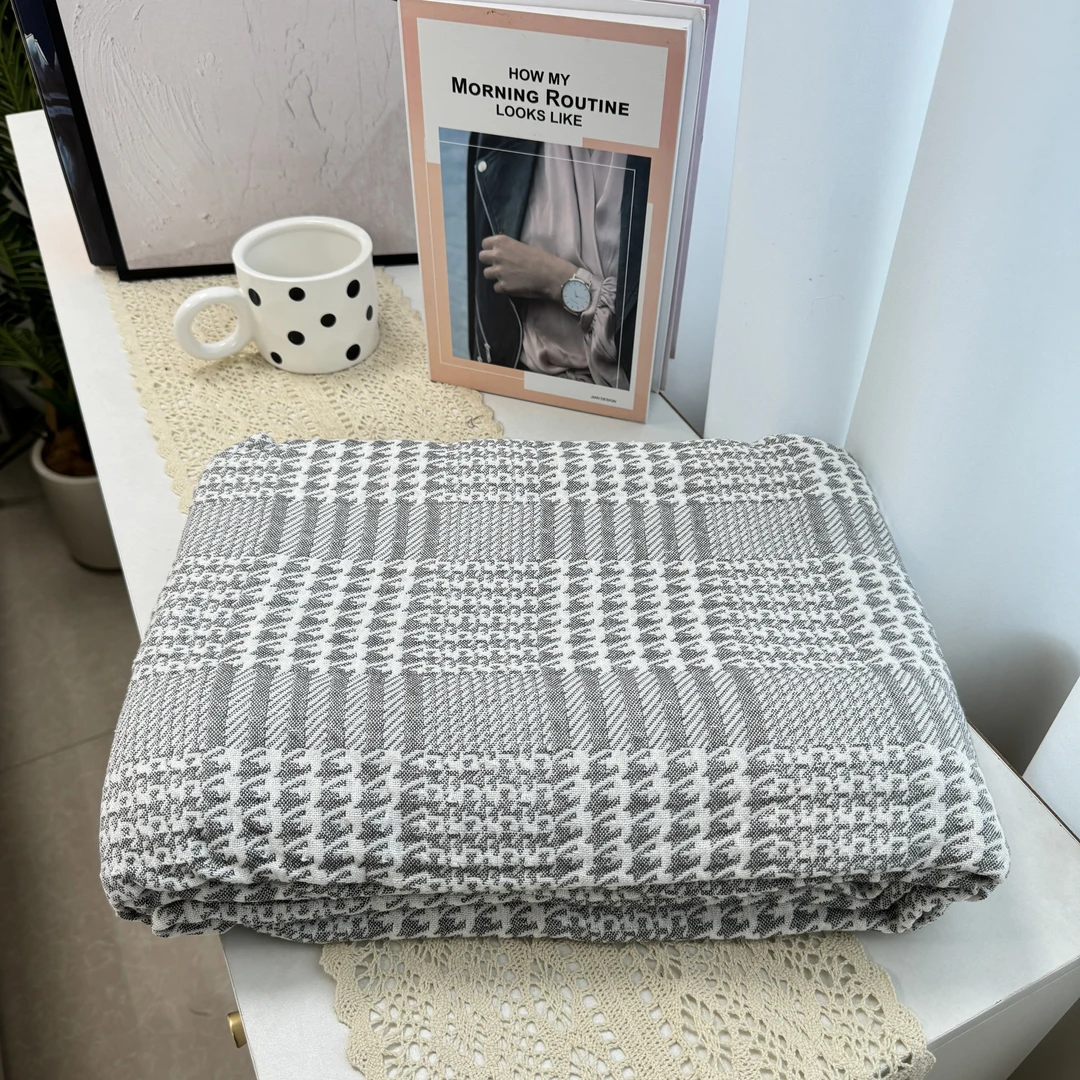 【春田 灰色】1.5X2米   夏款 竹纤维纱布盖毯