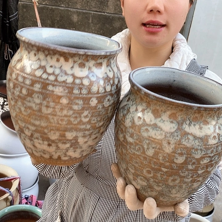 紫砂花盆瑕疵口17高21