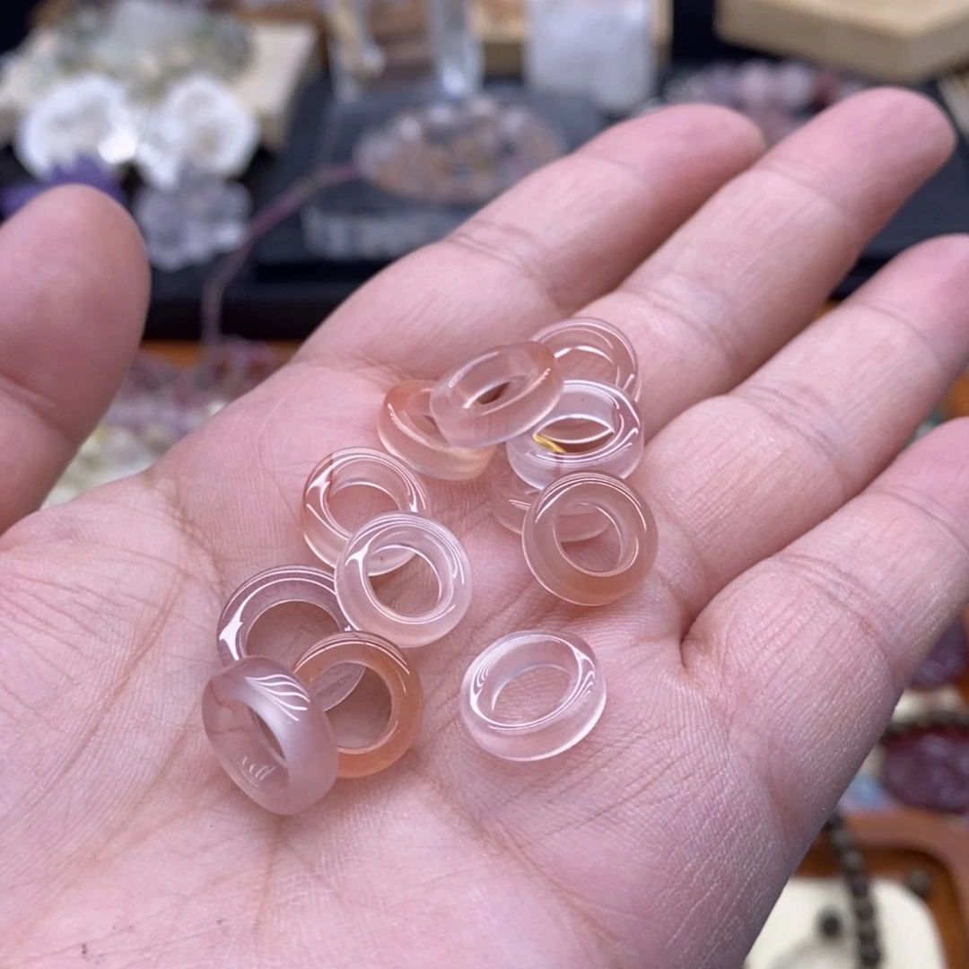 南红玛瑙冰红跑环内径卡8未镶嵌