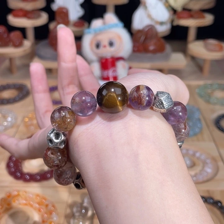 未镶嵌手链烟晶紫幽灵