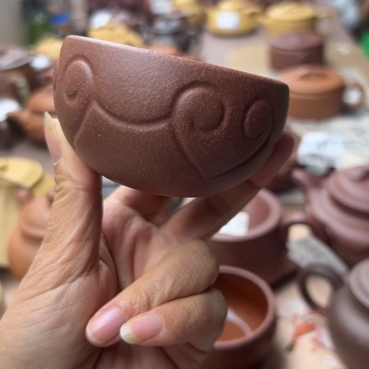 紫砂茶壶紫泥一个半手