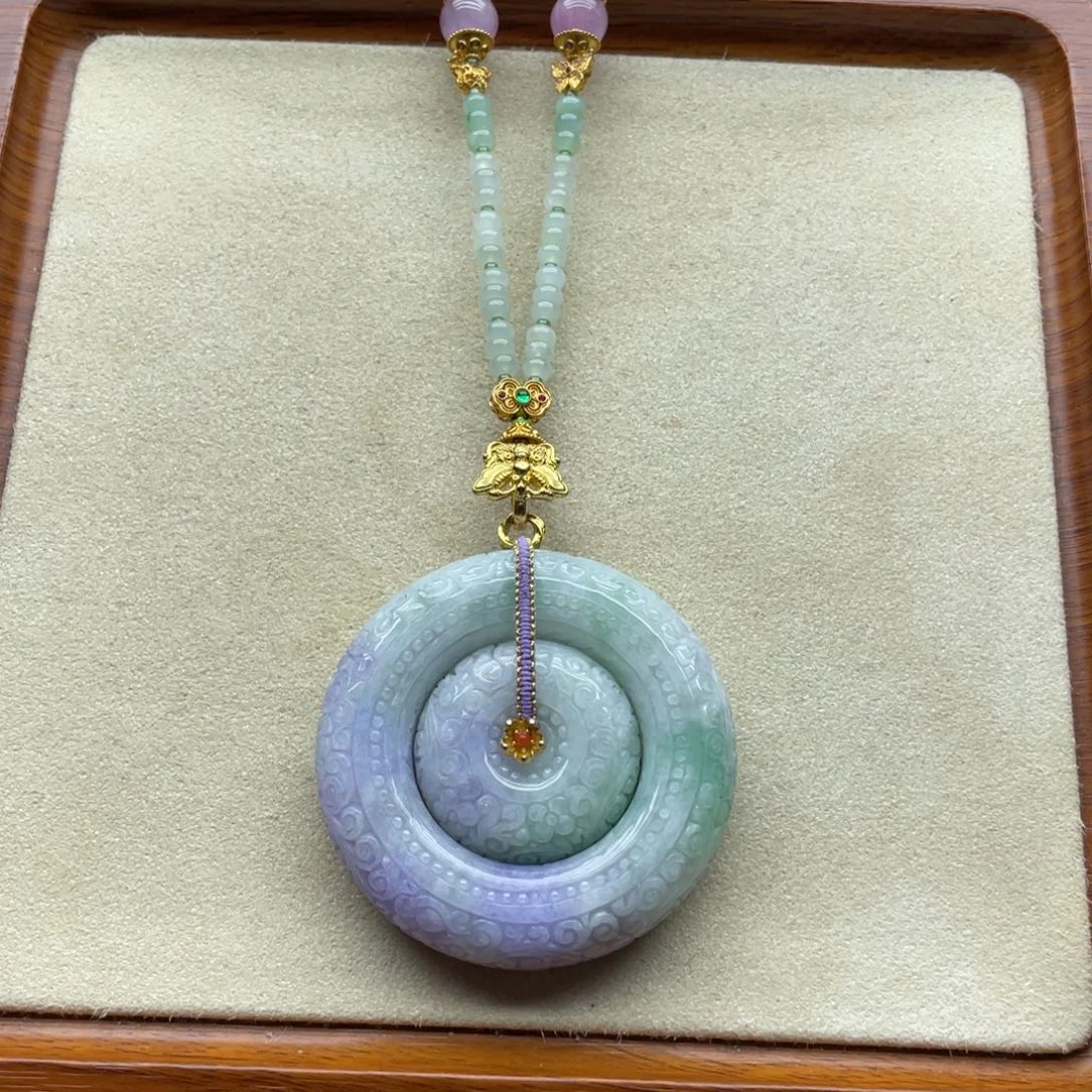 翡翠未镶嵌颈饰翡翠子母扣