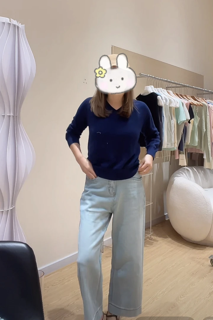 夏季新款牛仔裤浅色小直筒显瘦阔腿裤