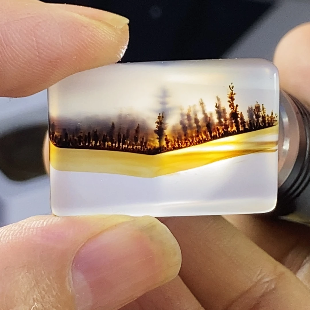 合成碳硅石非金属时尚图纹画面石饰品