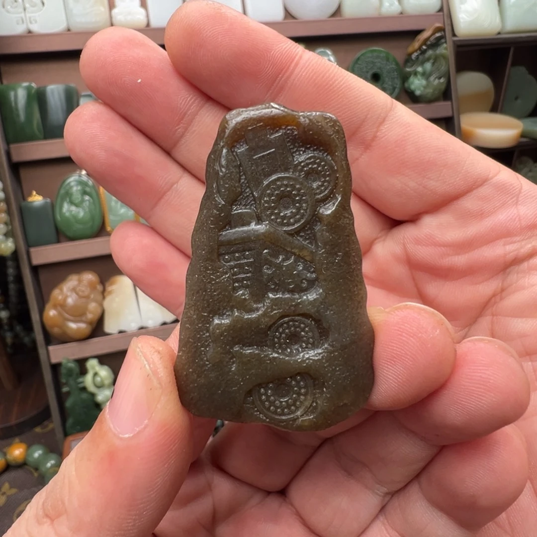 和田玉未镶嵌颈饰且末老红糖锦灰堆 福利14