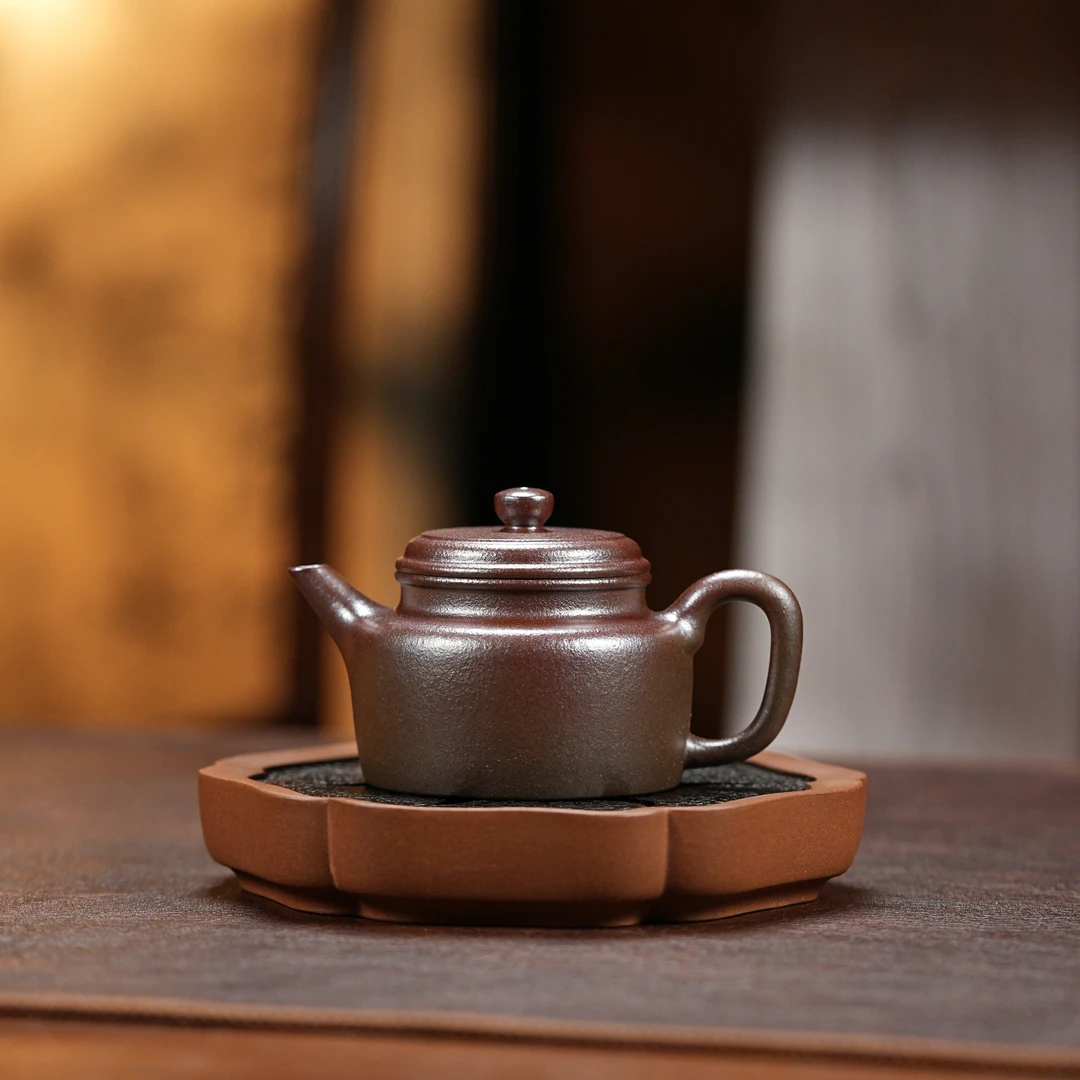 【利贞｜剑流德钟】原矿天青紫泥柴烧140cc手工制宜兴紫砂壶茶具LZ