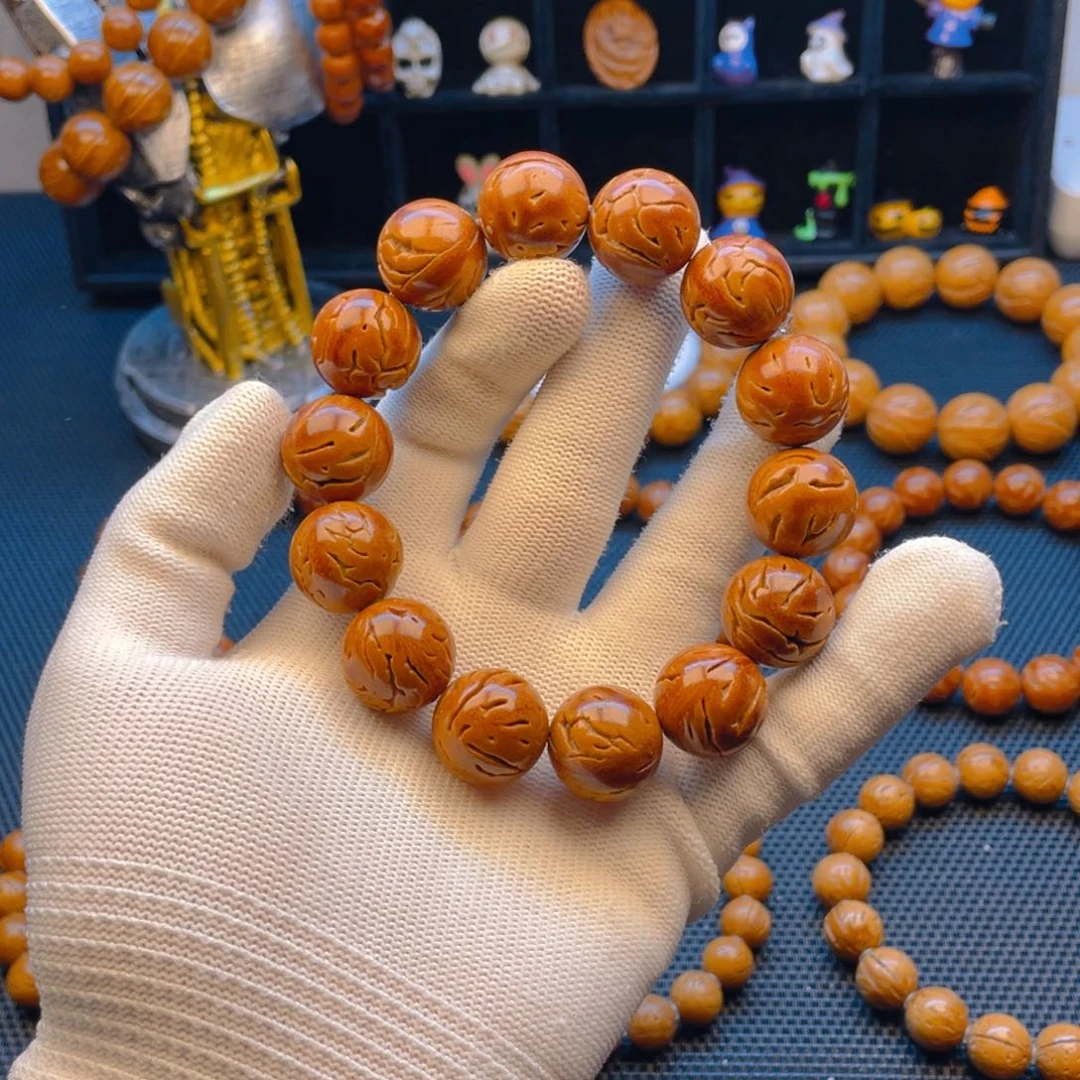 桃核手串龙纹18尺寸福利