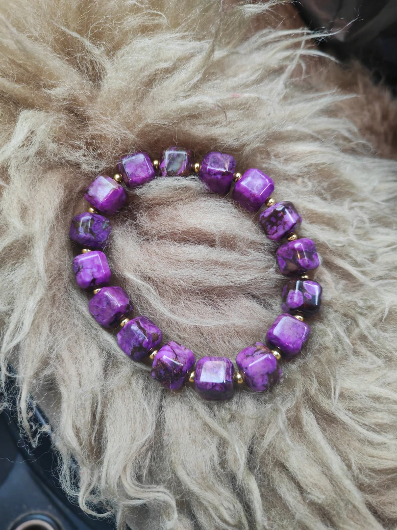 泥地老油料帝王紫方糖手链