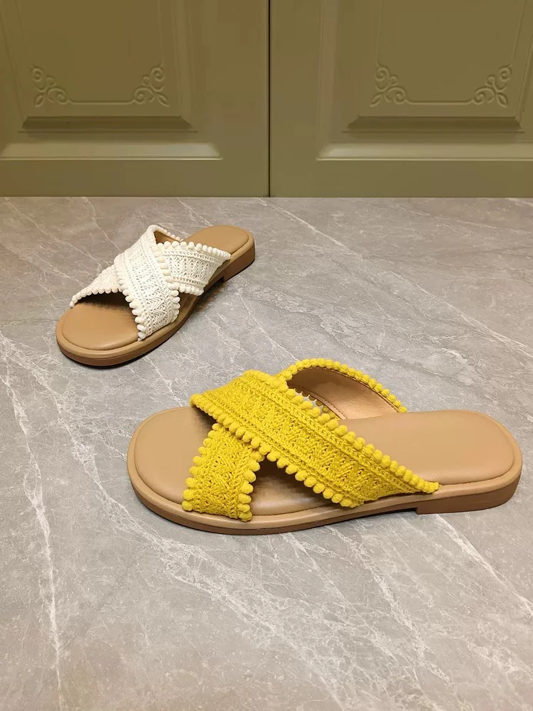 倩倩家88-93夏季新款时尚百搭潮流舒适软底拖鞋复古编织交叉拖鞋