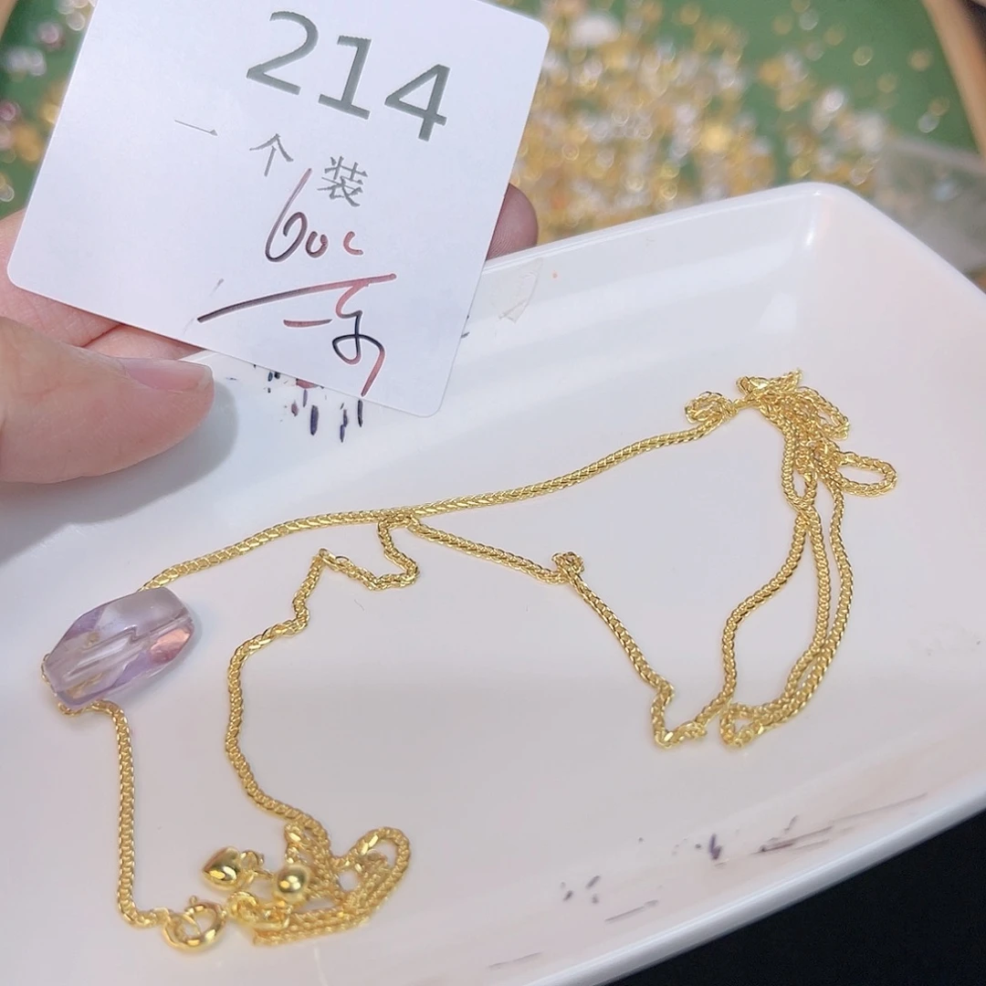 紫晶珠宝半成品银S925镀金镶嵌214