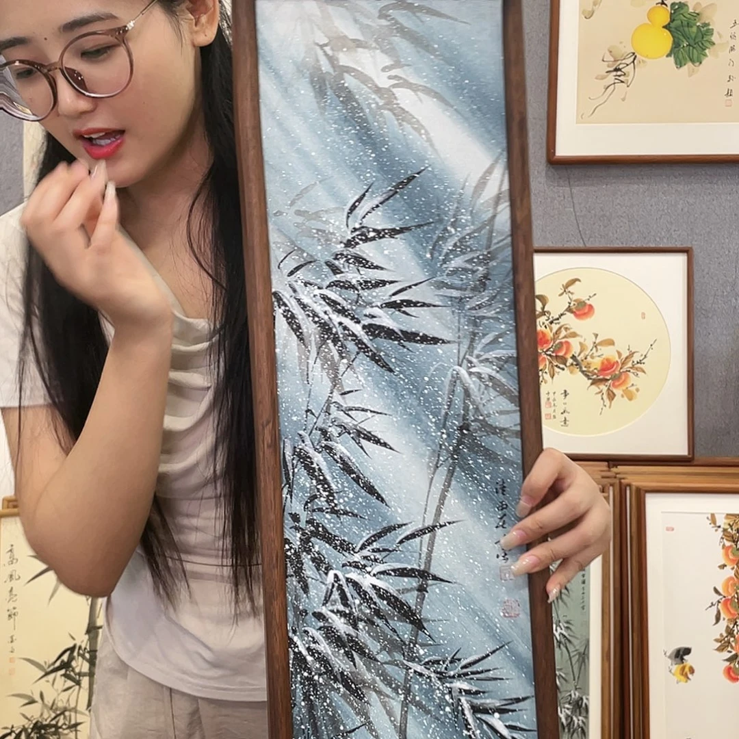 书法手绘带框尺寸:20*70