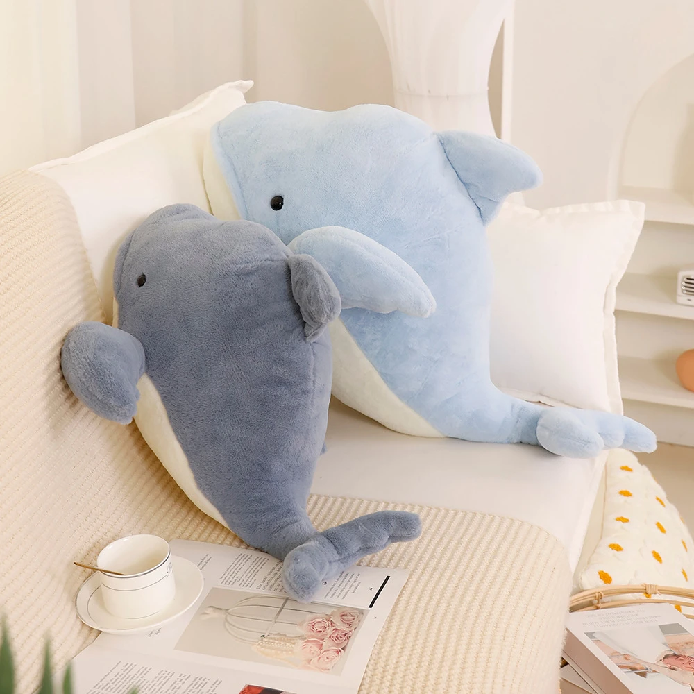 电玩具睡觉靠枕礼物海豚毛绒娃娃玩偶公仔海豚海洋可爱大号女孩动