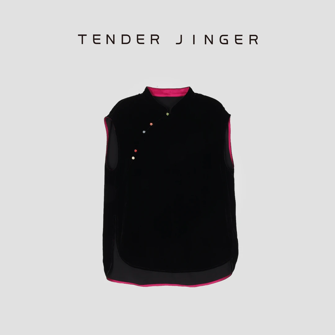 Tender Jinger【黑标】夏日彩糖真丝丝绒连衣裙T52LAN30205