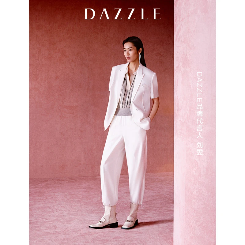 DAZZLE地素松紧腰抽绳宽松裤2E2Q