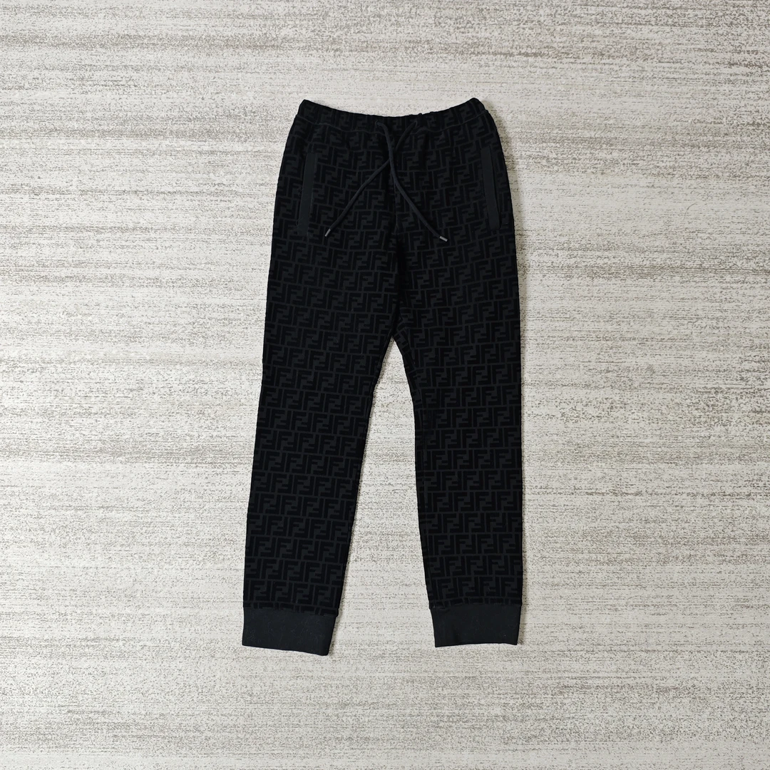 99新 FENDI/芬迪 双F满印纯色休闲运动长裤/44码＃4770