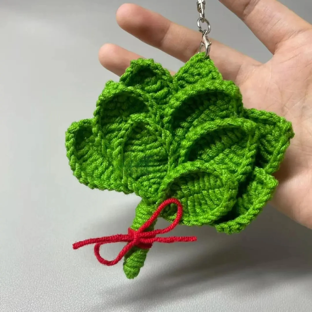 手工DIY编织祛晦气柚子叶挂件简单钩织毛线diy材料送朋友闺蜜礼物