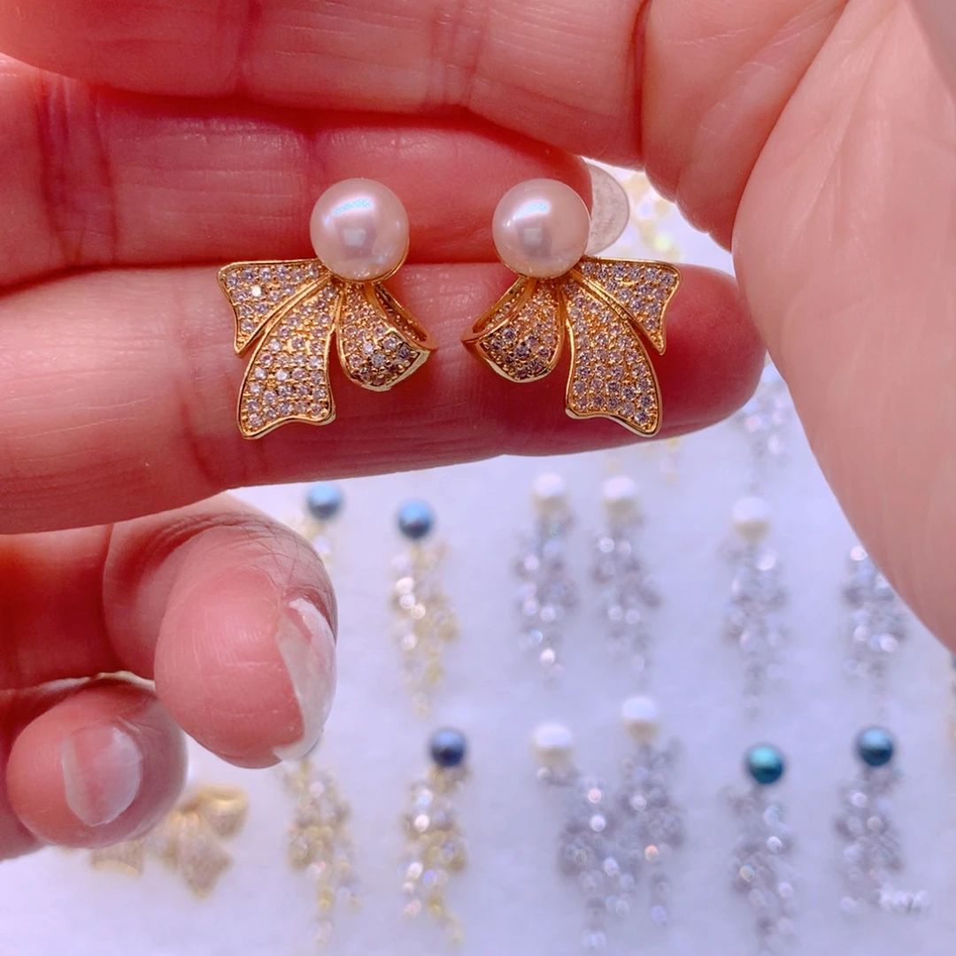 淡水珍珠合金耳饰