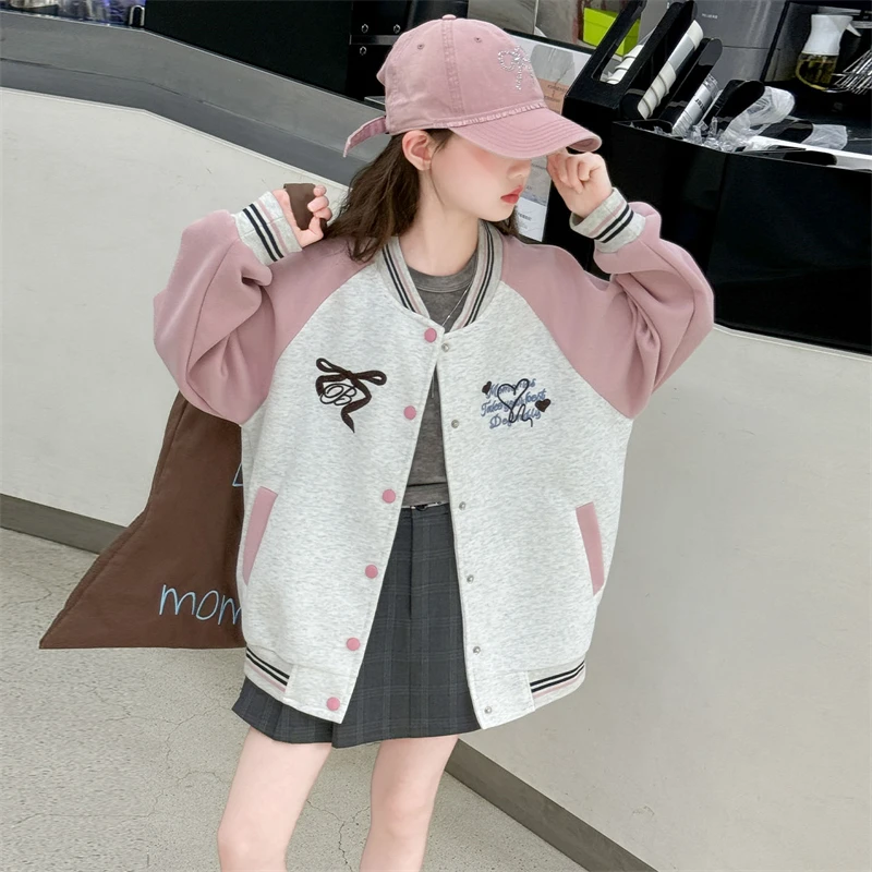 女童外套棒球服春装2025新款洋气时髦中大童时尚休闲儿童春秋上衣