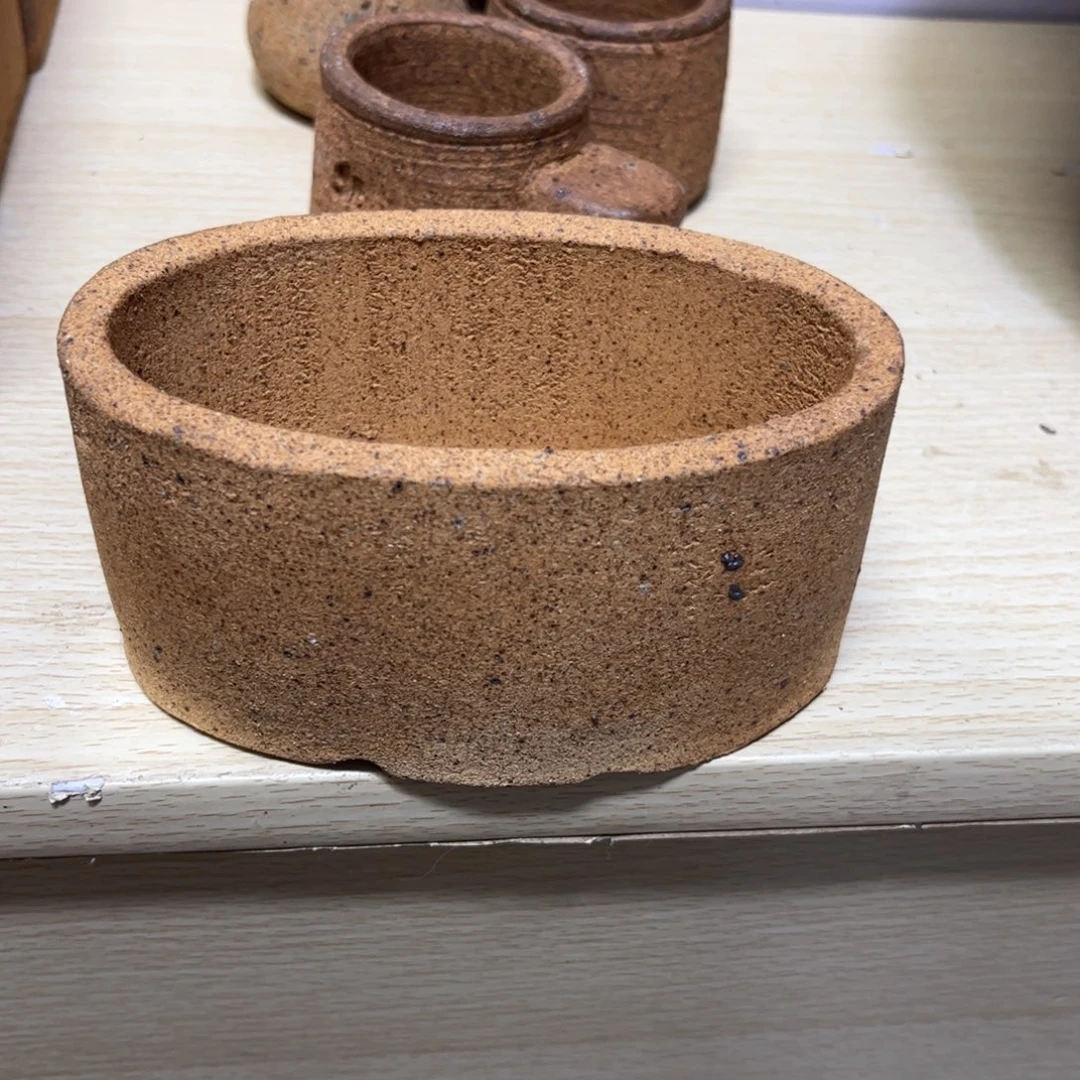 泥塑古镇炻陶花盆