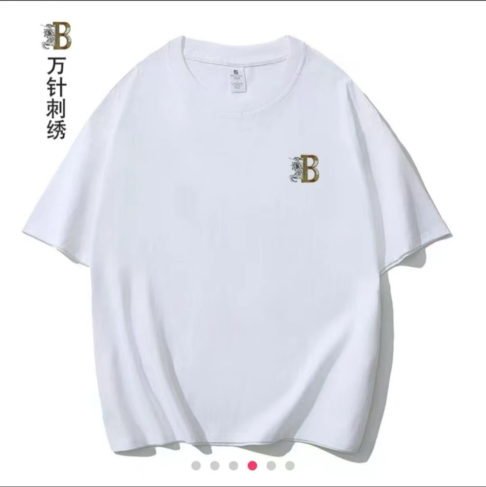 T恤情侣夏季刺绣半袖宽松潮流圆领-B字马