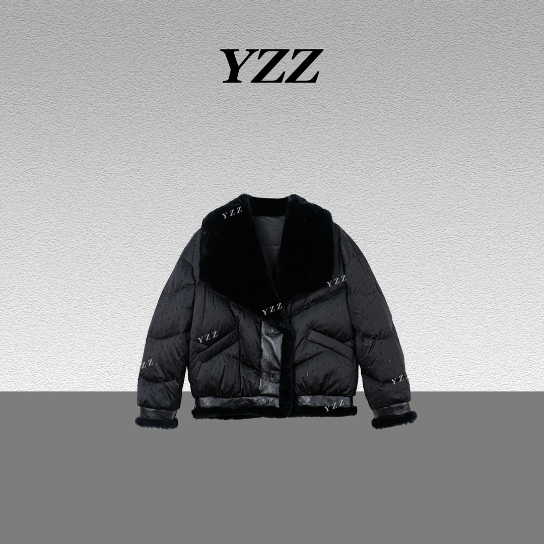 YZZ “星夜”90白鹅绒百搭洋气宽松减龄皮毛一体羽绒服 810679