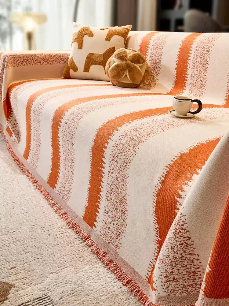 简约高级防猫抓沙发盖布四季通用沙发巾一片式全包