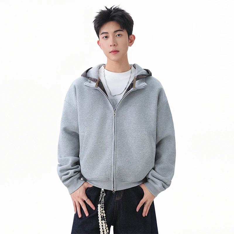 MTVO秋季连帽开衫卫衣时尚宽松保暖户外休闲外套男装情侣款上衣