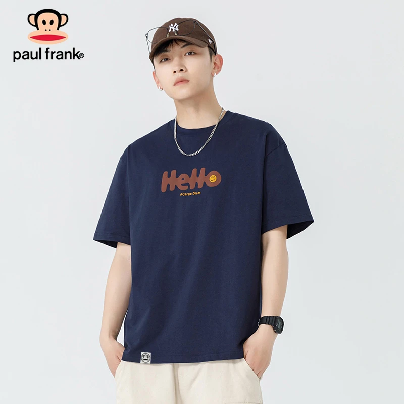 PaulFrank/大嘴猴字母印花时尚短袖夏季男士套头T恤潮流百搭上衣