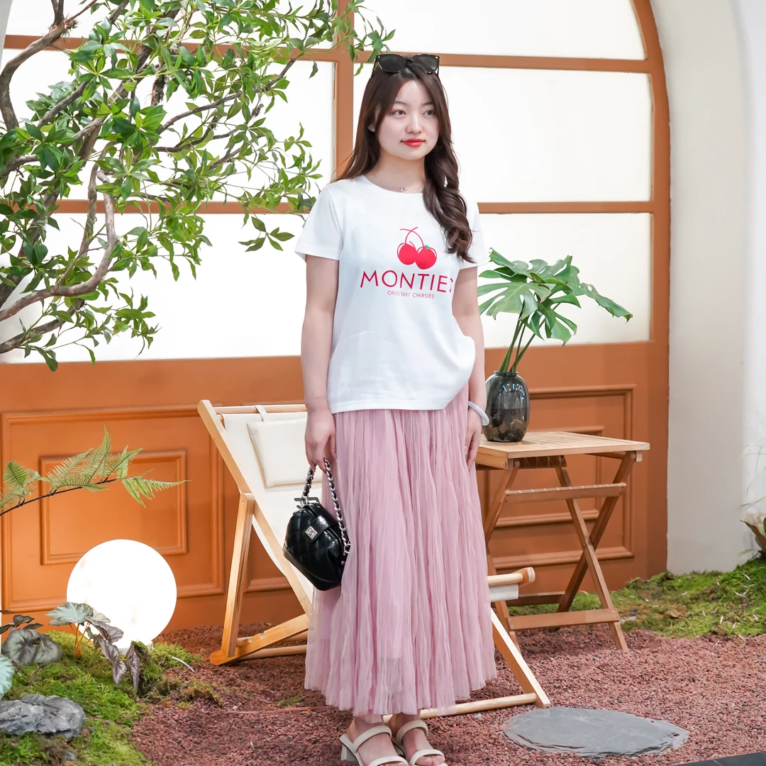 红樱桃印花宽松甜美清新短袖T恤春夏休闲夏装夏季显瘦时尚短袖