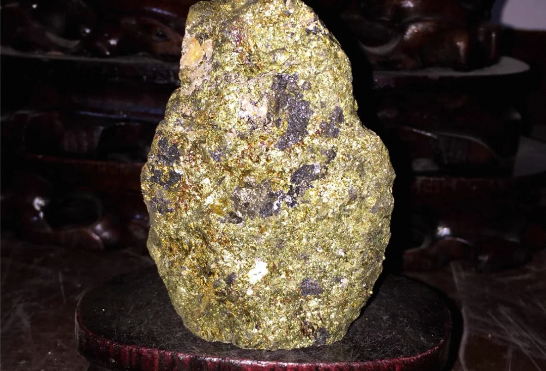 克钦邦金矿石奇石手串精美摆件